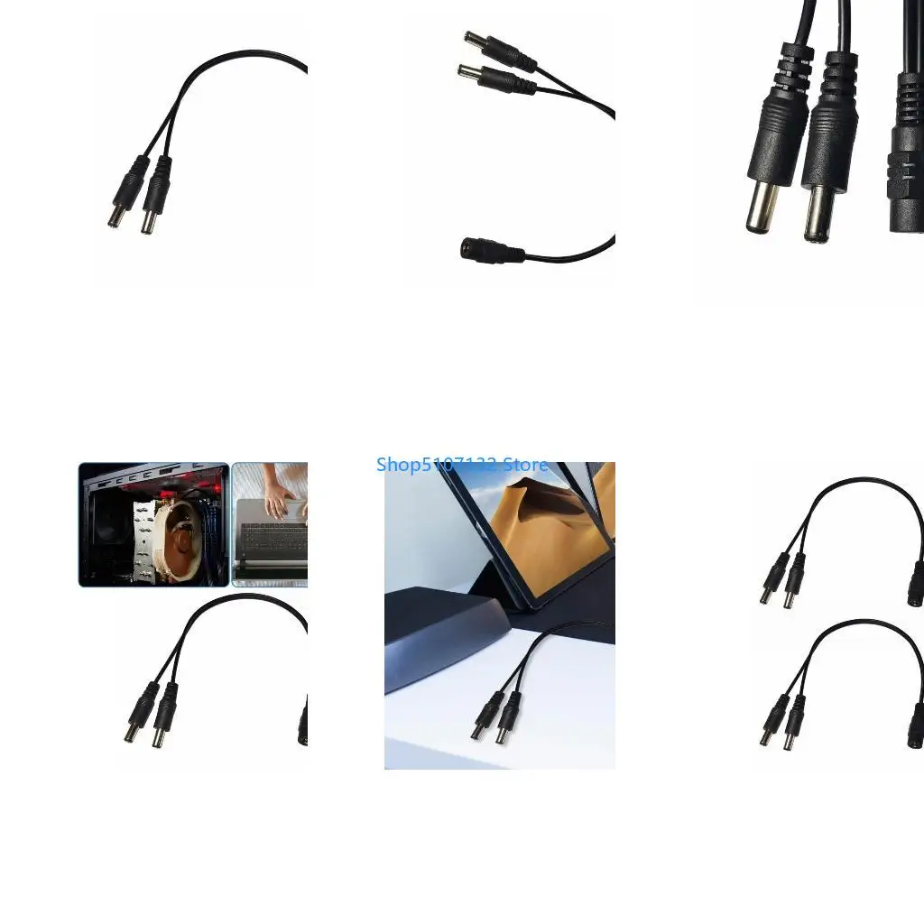 87HD 2 Output Y Power Splitter Cable DC5.5x2.1mm for CCTV DVR LED Strips Monitors - zdjęcie 1