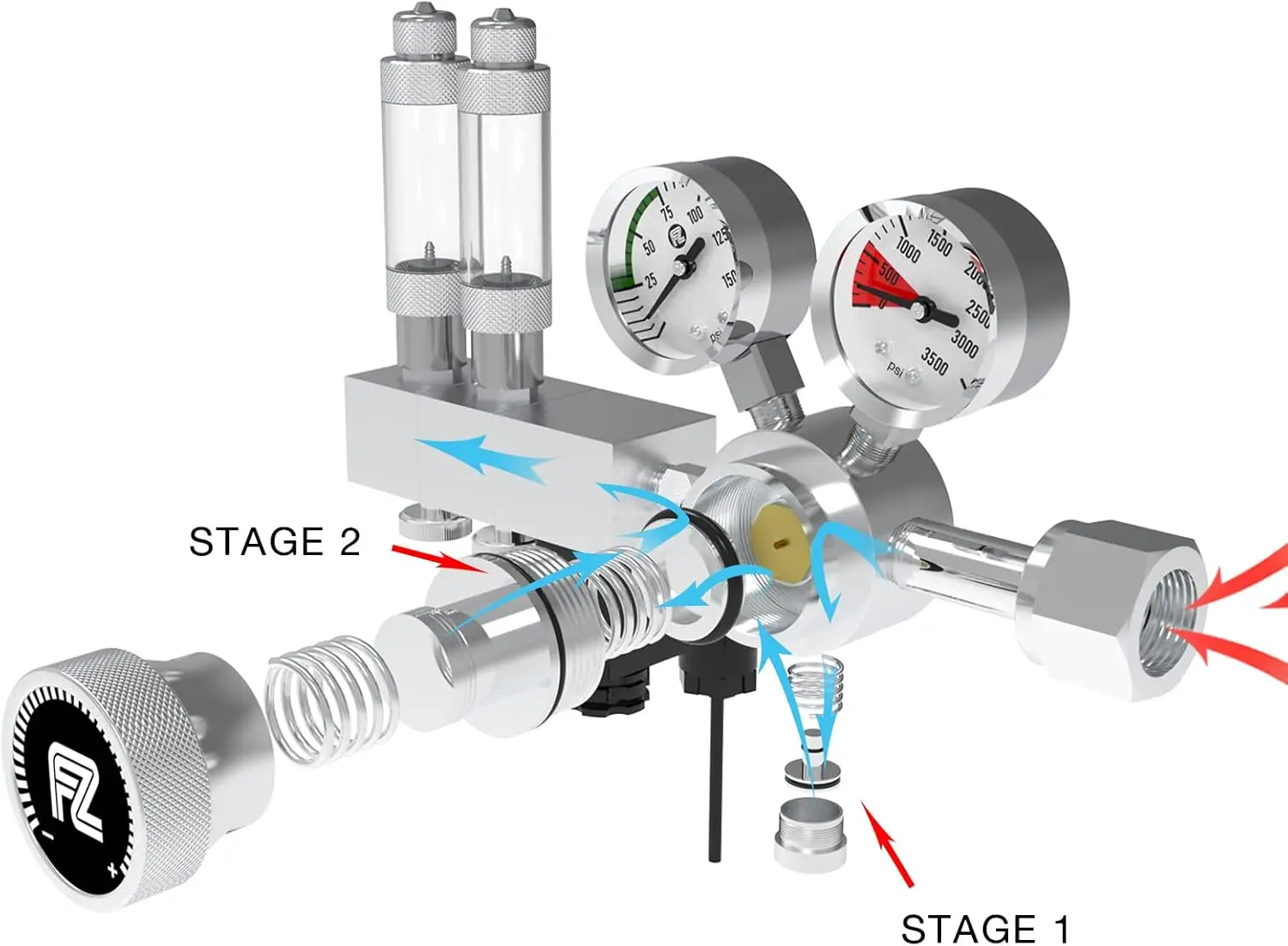 Dual Stage CO2 Regulator Adjustable Output Pressure with DC Solenoid and Integrated High Precision Needle Valve·New Popularity