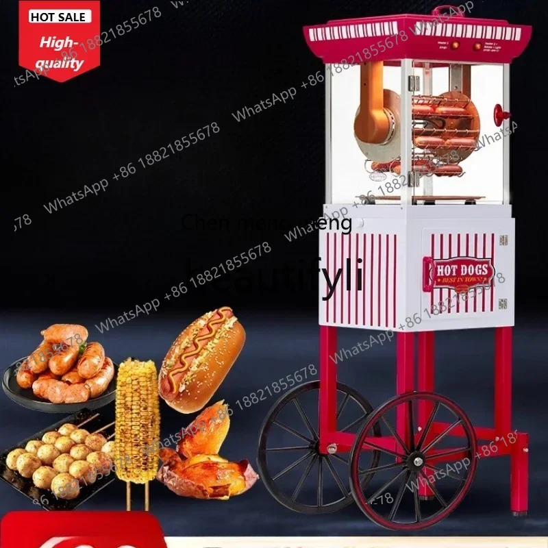 ماكينة شواء السجق التجارية AB02 ماكينة شواء السجق المنزلية الصغيرة المقرمشة والحجر البركاني شواية السجق الأوتوماتيكية بالكامل في الشارع Vendo