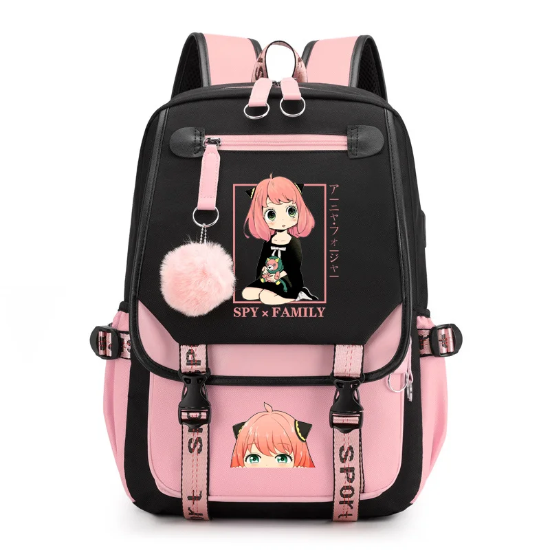 

Anime Cartoon Anya Forger Pattern Printed Backpack New Fashion Outdoor Street High Quality Backpack USB Large Capacity Backpacks