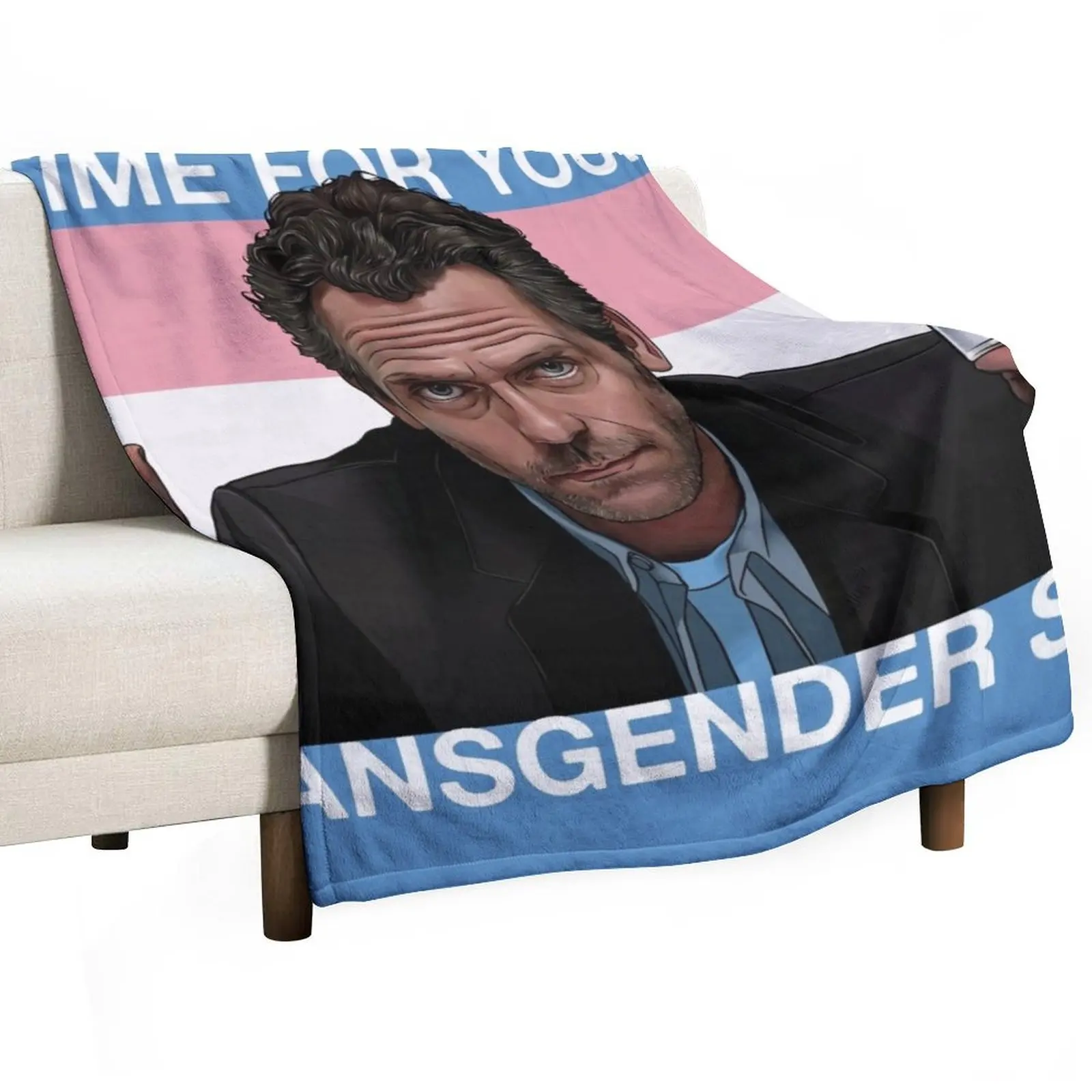 

Dr. House Trans Flag Throw Blanket Warm blankets ands Kid'S Blankets