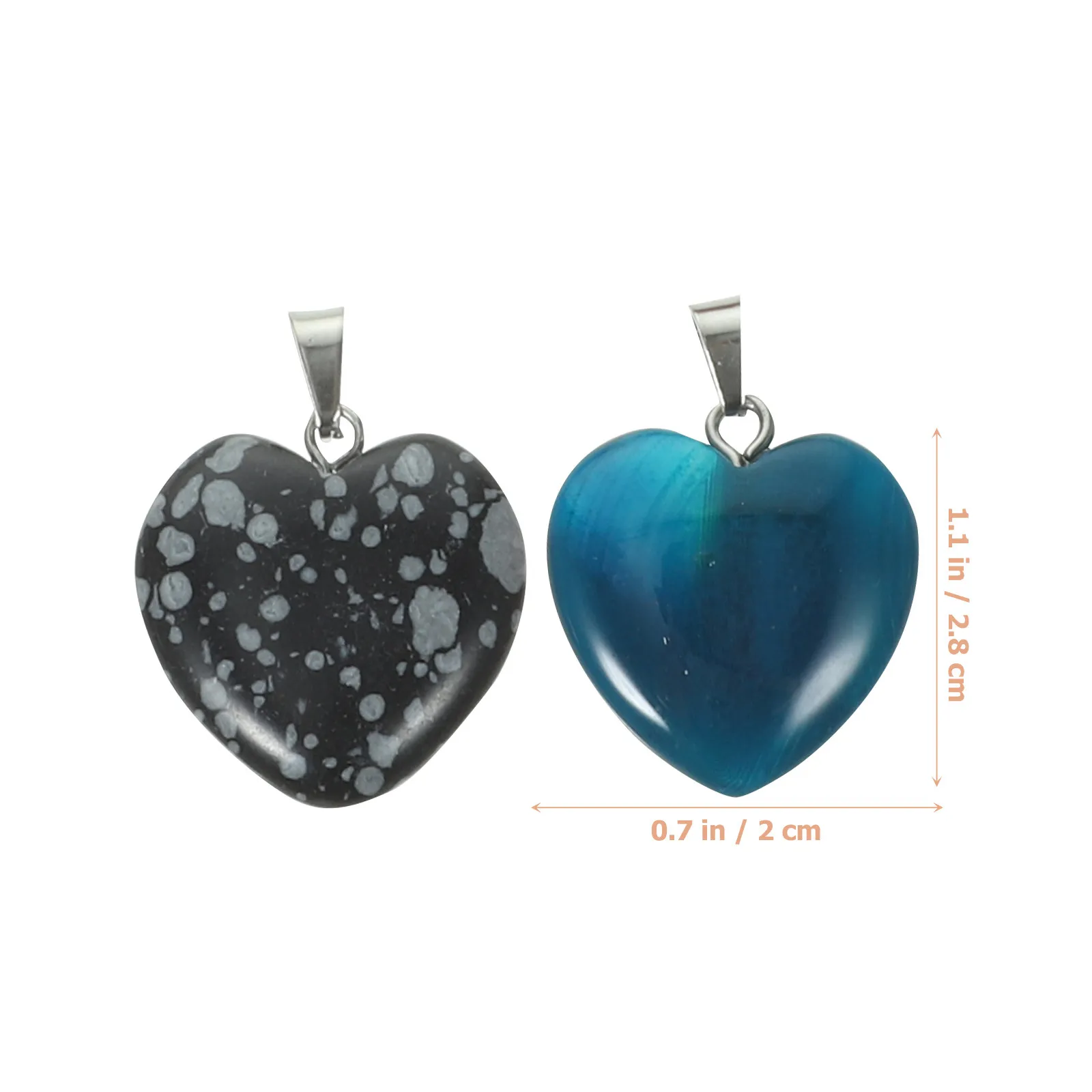 20Pcs Crystal Heart Shaped Pendant Easy Use Hanging Ornament Necklace Bracelet Decor Charm DIY Accessory Necklace Pendant