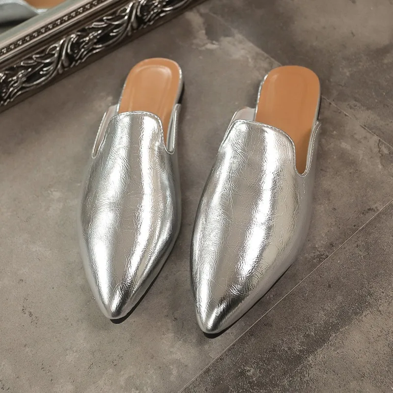 2025Summer New Style Slippers for Womens Fashion Outdoor Beach Women Sandals Pointed Toe Light Slippers Mules Sandalias De Mujer