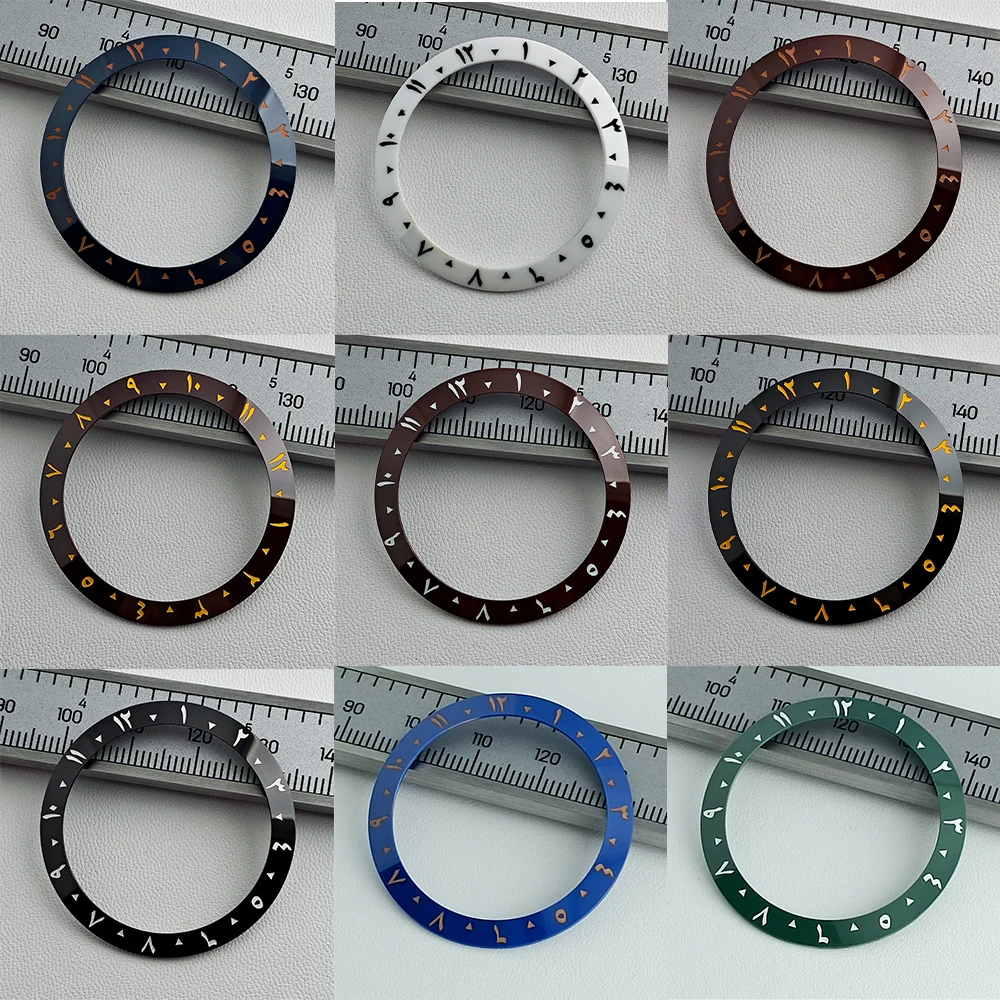 

Sloping 38mm*30.7mm Ceramic Beze Arabic Numerals Insert For 40mm Mens Watch Replace Watch Face Watch Bezel Inserts Watch parts