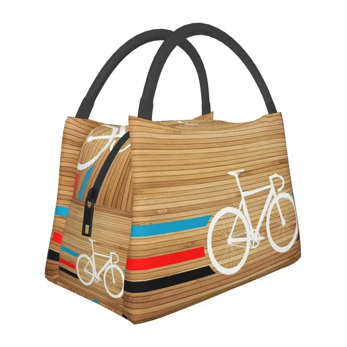 

Bike Stripes Velodrome Lunch Bags Insulated Bento Box Resuable Lunch Tote Picnic Bags Cooler Thermal Bag for Woman Children