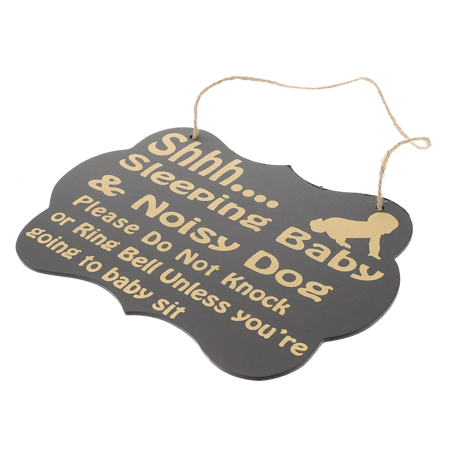 

Baby Sleeping Door Sign Hanging Plaque for Nursery Bedroom Front Noisy Dog Not Knock Ring Adornment Door Decor Baby