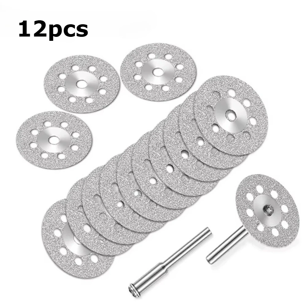 

Набор из 12 алмазных отрезных дисков 22 мм, 3 мм, с оправкой для шлифовки, для резки металла, для роторного инструмента, для электрической шлифовальной машины, комплект режущих лезвий