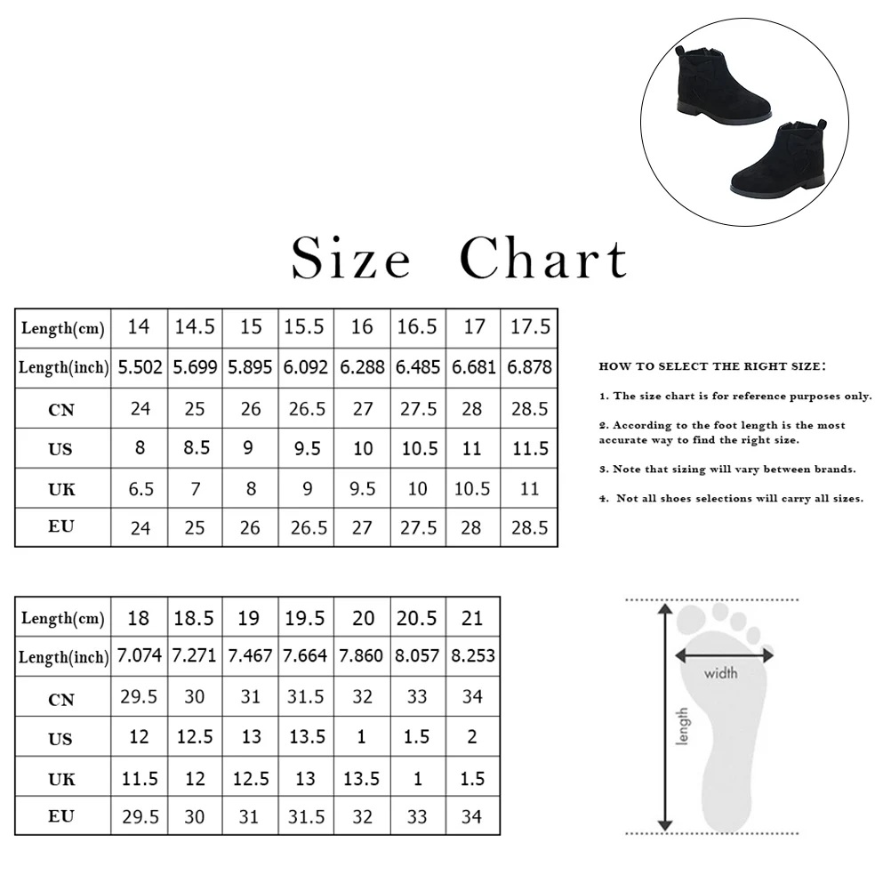 

Children Single Boots Black Short Girls Toddler Ankle Shoes Kids Rubber Sole Warm Winter Fashion AntiSlip Matching Clothes