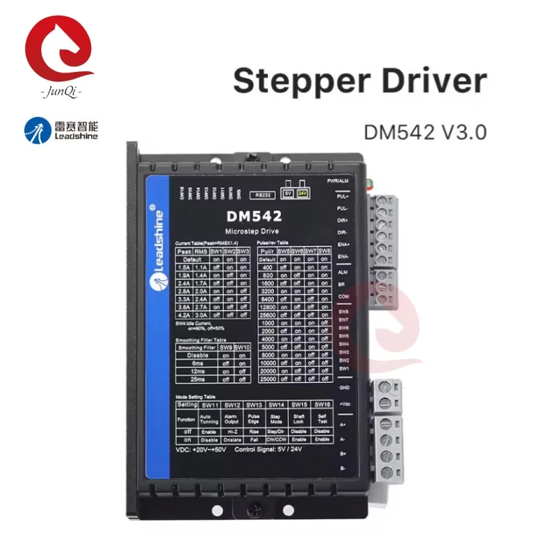 Updated Leadshine DM542 V3.0 CNC Stepper Drive 2ph 1~4.2A 20~50VDC Matching Nema23 34 Stepping Motor