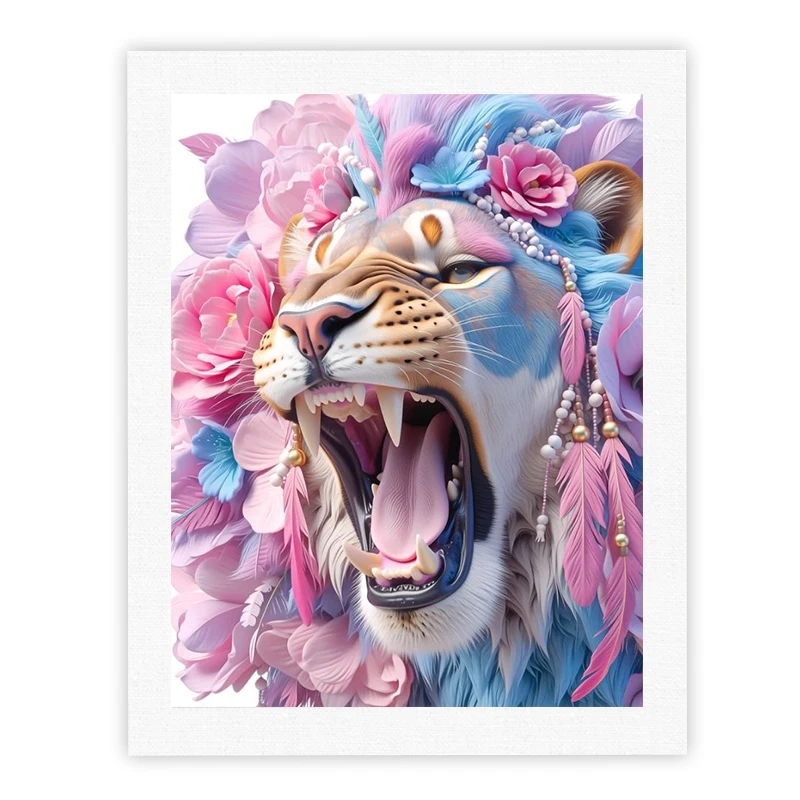 

CHENISTORY Paint By Number Lion Animal Drawing On Canvas HandPainted Art Gift DIY Pictures By Number Kits Home Decor