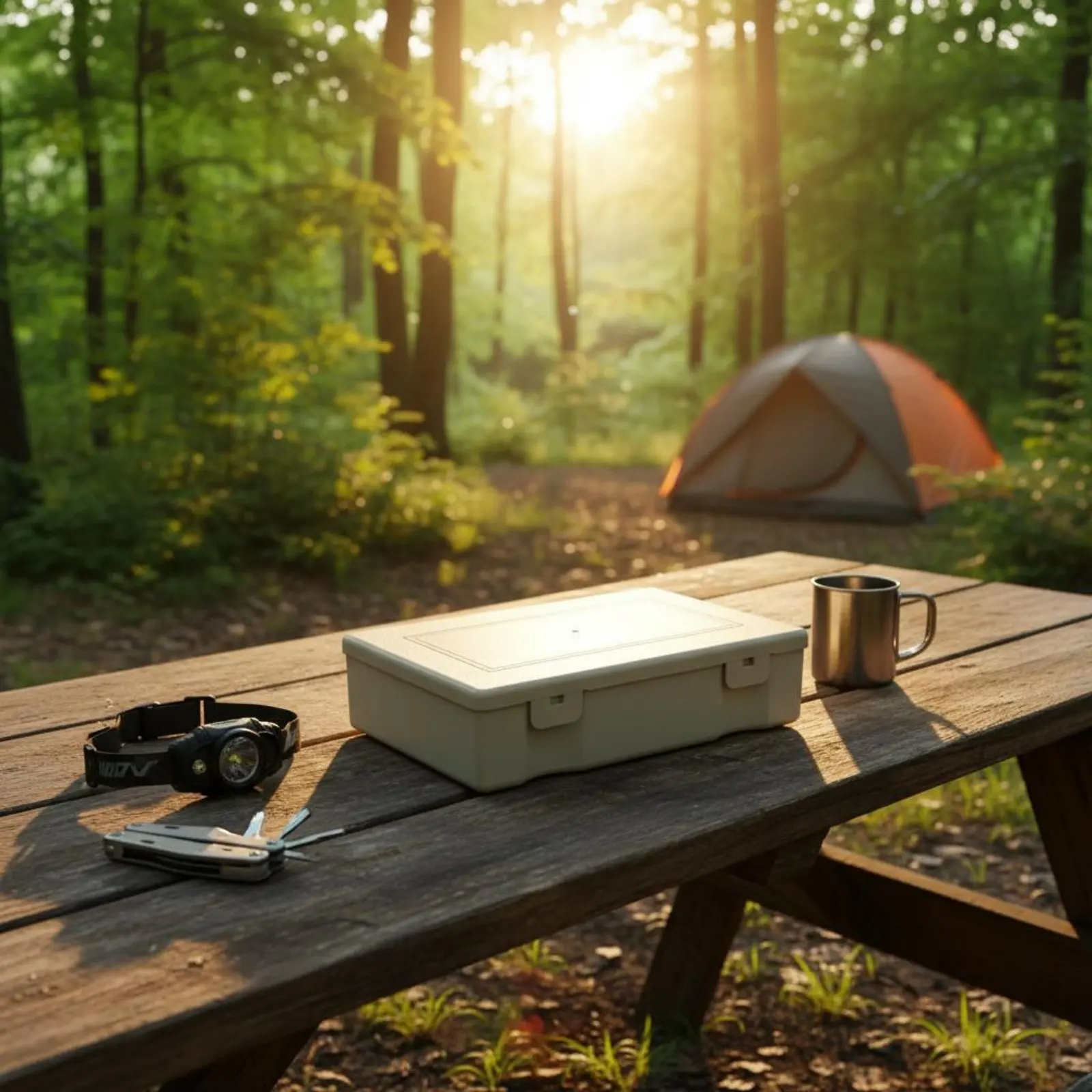 

Mini Camping Tool Case Space-Saving Small Storage Box with Lid Portable Sundry Box Secure Latch Stackable Storage Case