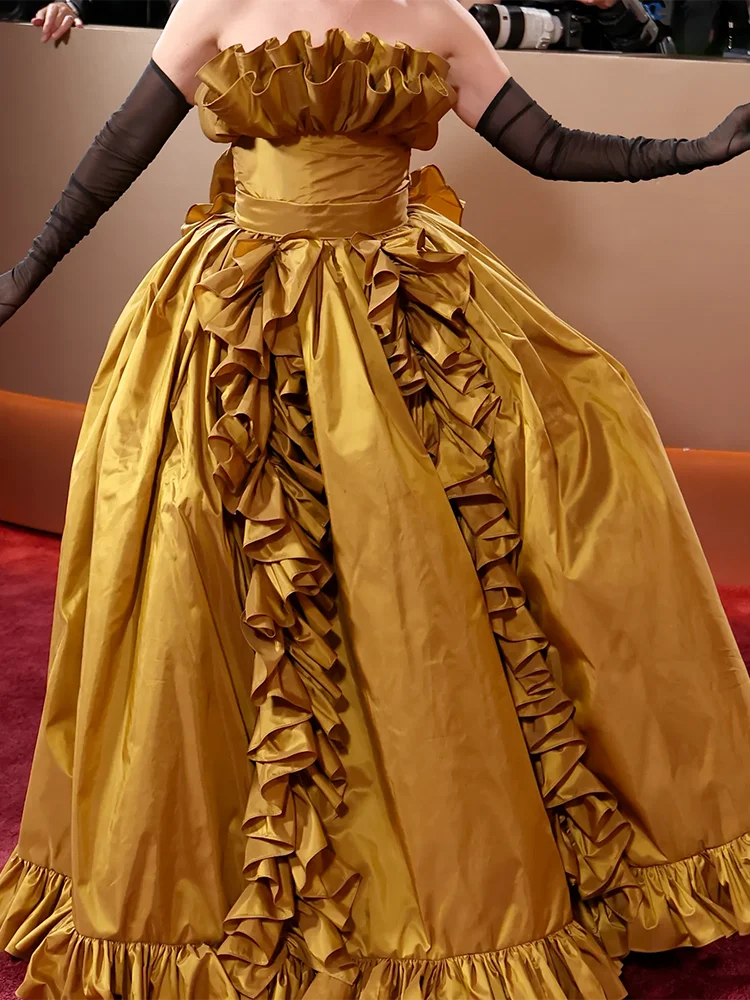 

Элегантные вечерние платья А-силуэта без рукавов с открытыми плечами и оборками для торжеств, дней рождения, выпускных вечеров, с возможностью индивидуального пошива