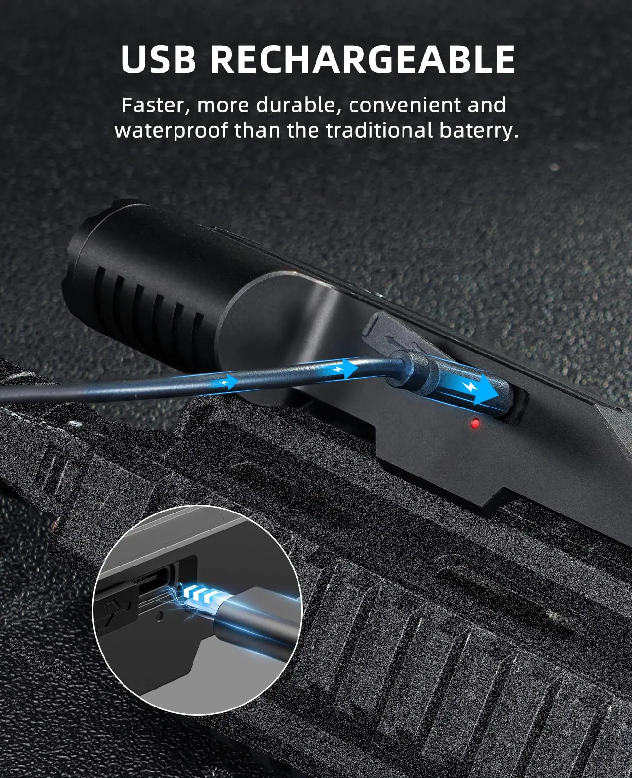 EZshoot 1600 التجويف بندقية ضوء الليزر كومبو USB قابلة للشحن ضوء الليزر الأخضر ل Picatinny السكك الحديدية ستروب وضع التكتيكية مصباح يدوي