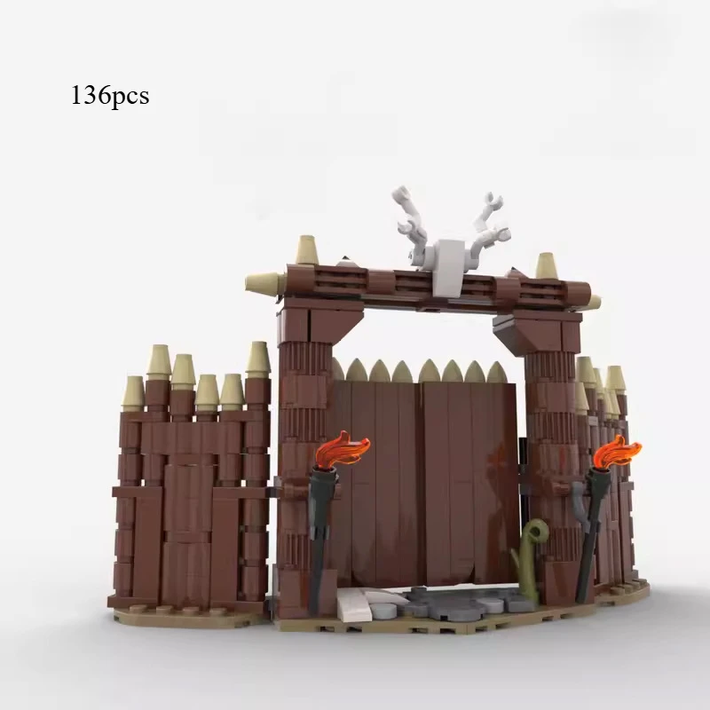 

MOC-103656 Viking Village Gate Creative Architecture Street Scene Assembly Building Block Ornament Boy Educational Splicing Toy