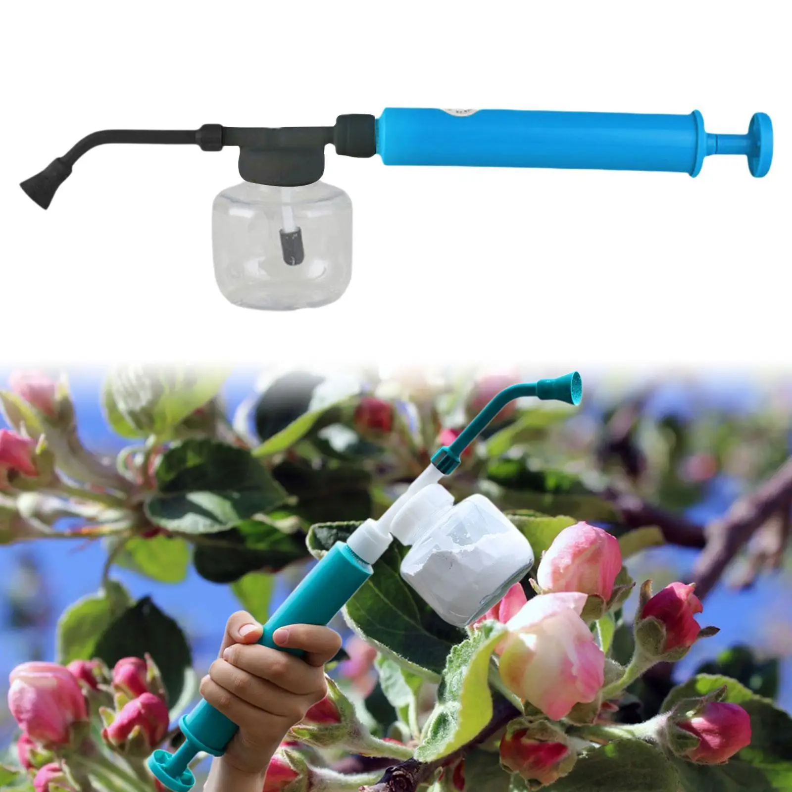 Garden Powder Applicator Dispenser Gardening Tool Easy to Use Pollen Spraying Machine for Kiwis Melon Peach Vegetables Outdoor