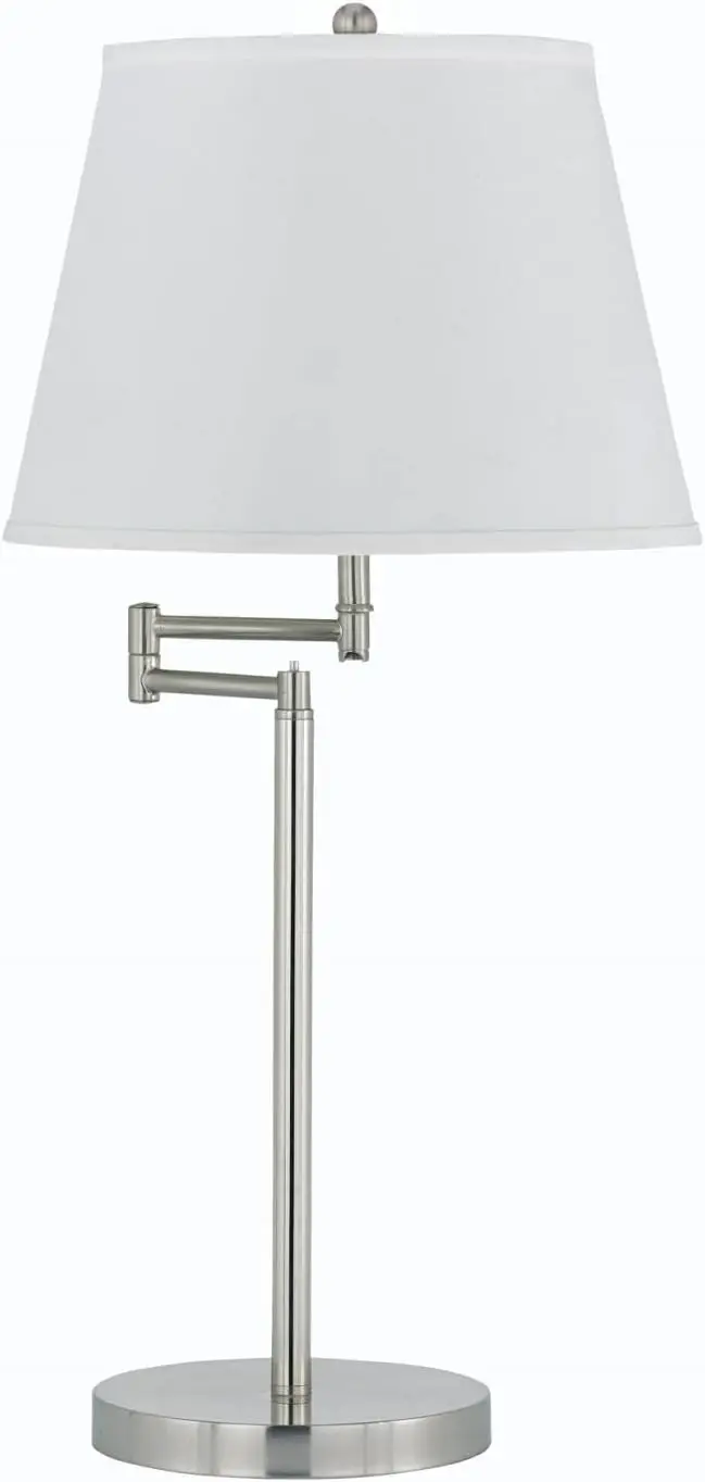 

28" Height Metal Table Lamp in Brushed Steel 150W/Brushed Steel/Fabric/Round/Brushed Steel/Lifestyle Paper lamp Camping lamp