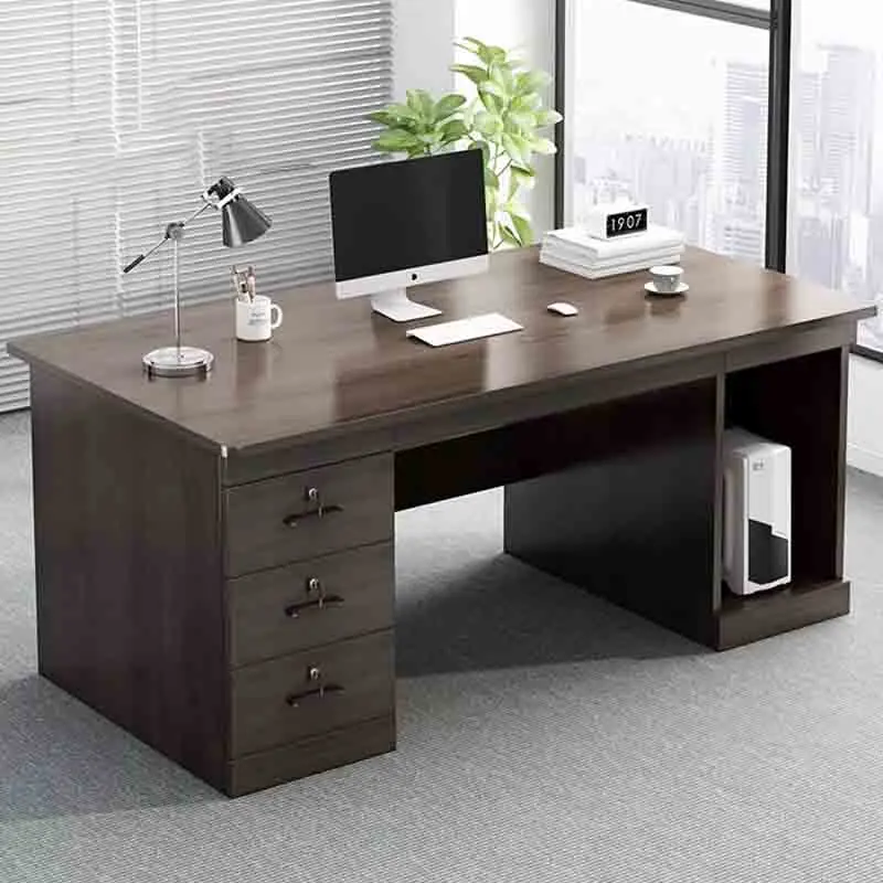 Wooden Bureau Office Desks Drawers Workbench Standing Storage Office Desks Multifunctional Reception Scrivania Room Furnitures