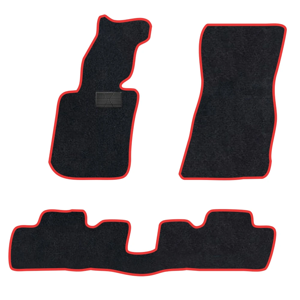 حصيرة أرضية السيارة لسيارات Bmw 3 Series 2018-الحاضر G20/G21/G28 بوليستر من جلد الغزال مضاد للانزلاق أسود داعم أحمر حافة ربط