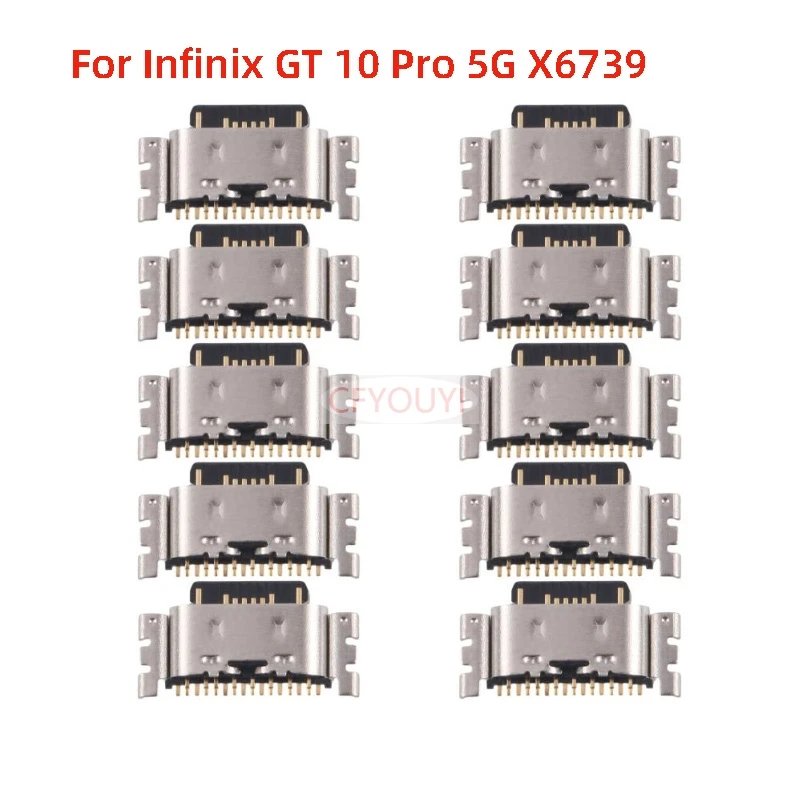 

10 шт. разъем порта зарядки для Infinix GT 10 Pro 5G X6739, USB-разъем для док-станции, зарядное устройство, запасная часть порта зарядки