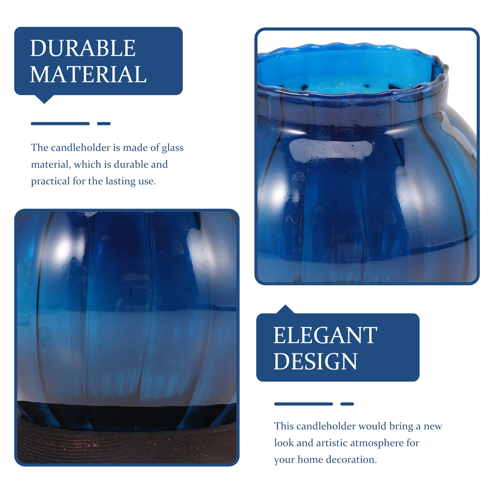 

Pumpkin Glass Tea Light Holder Holder Wooden Base Windproof Desktop Stand Halloween Decor Candlestick Base