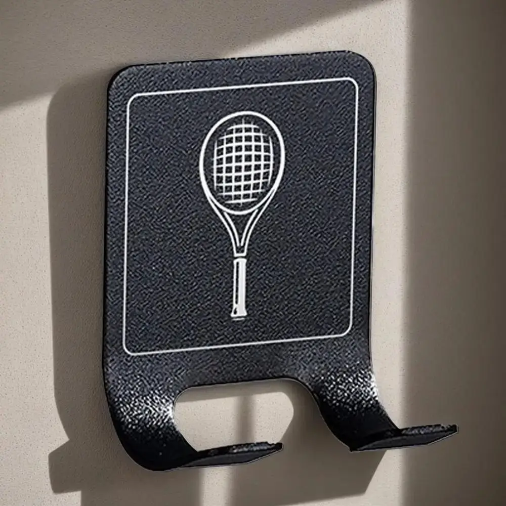 Wall Mounted Tennis Racket Wall Rack Aluminum Alloy Punch-Free Badminton Rackets Holder Durable Self-adhesive Rackets Wall Hook