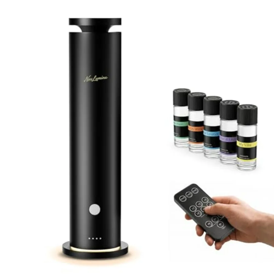 

Waterless Scent Diffuser Starter Kit with 5 Essential Oils, Luxury Hotel-Class 1500 Sq Ft Cover Aromatherapy Diffuser Oil Machi