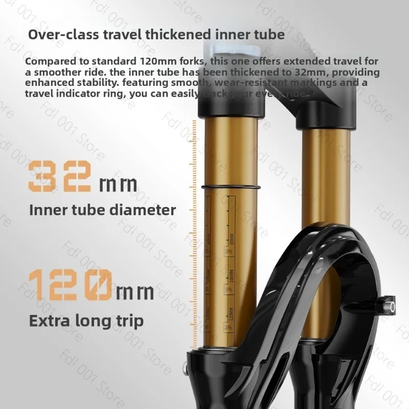 26 27.5 Inch Mountain Bike Air Fork, Damping Rebound Adjustment  Suspension Front Shock Absorber Fork