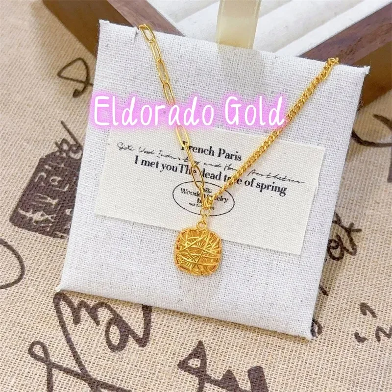 

Eldorado Gold Eldorado Gold 2025 2025New Design AU750 18K Gold Sparkling Square Candy Thread Hollow Women's Necklace Luxury Ac