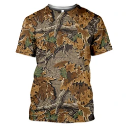 2022 New Outdoor Hunting Camouflage T-shirt Men 3d Print Summer Cool Military Tops Sport Camo Camp Gym Tees