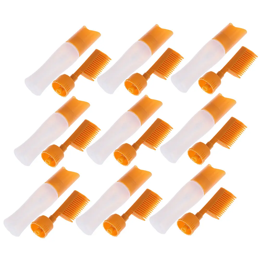 

8Pcs Hair Dye Comb Applicator Bottles Refillable Root Color Dispensing Bottles Professional Hair Coloring Tools for Salon Home