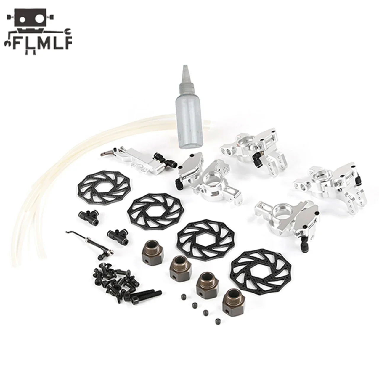 Rc Car New Four Wheel Hydraulic Disc Brake Set 1 for CNC Metal Suspension Bearing Base Fit 1/5 ROVAN ROFUN F5 RF5 MCD XS5 Parts