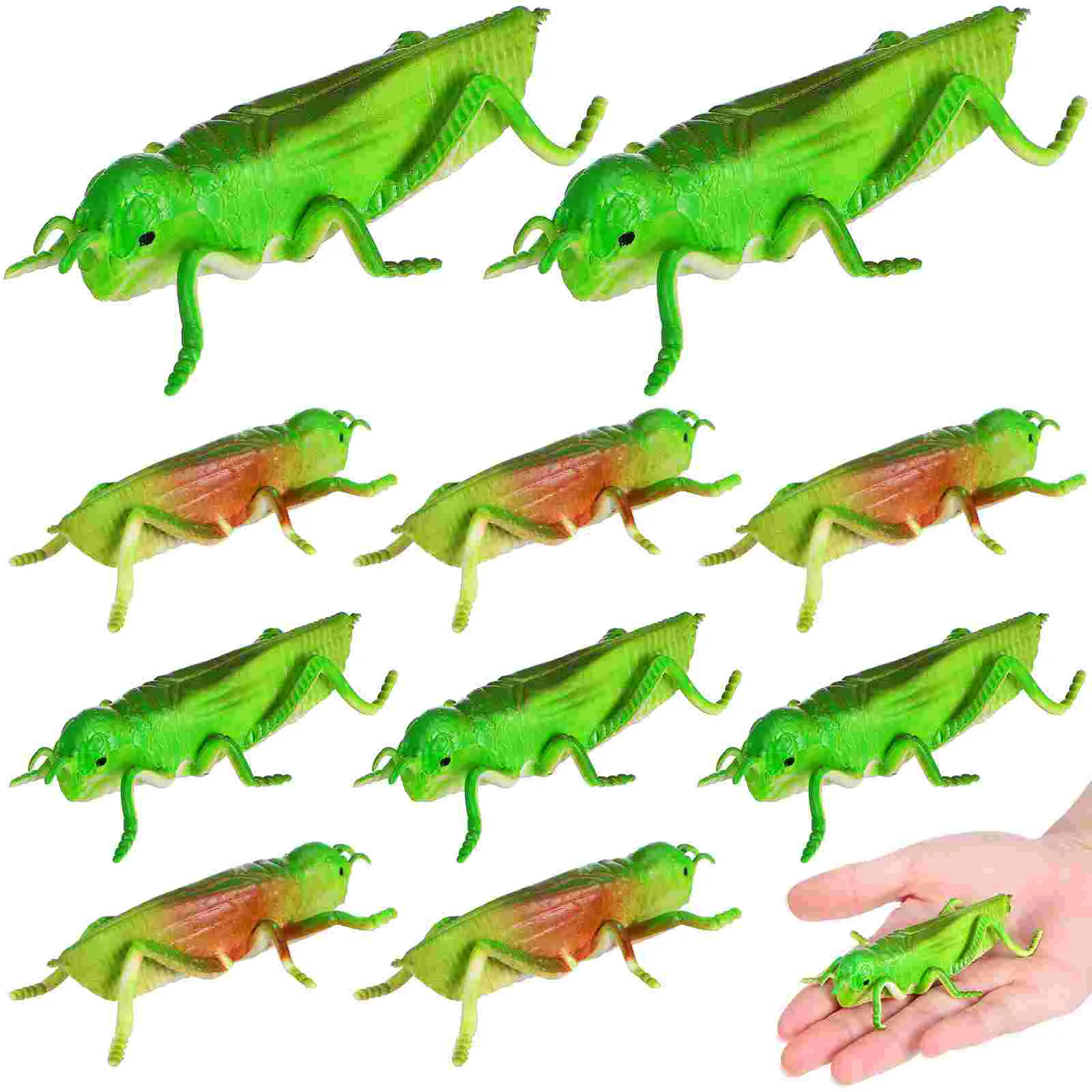 

10pcs Simulation Green Fake Prank Toys Insects Trick Toys for Kids Vibrant Color Unique Design Realistic Fun