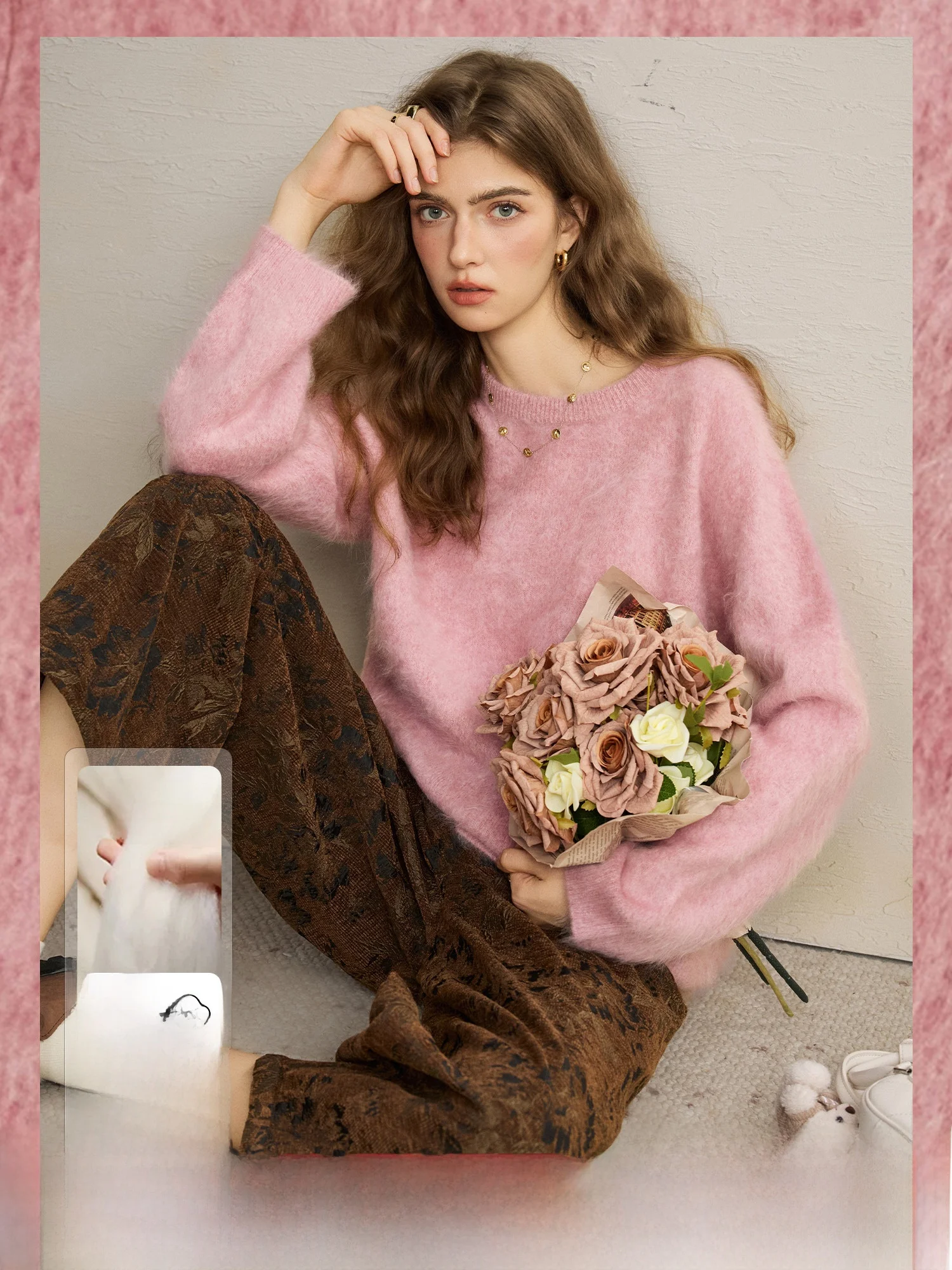 

Мягкий золотой свитер Camere, классический трикотаж Brued V-Ne Long Sve Thiened, свободный крой, женская мода