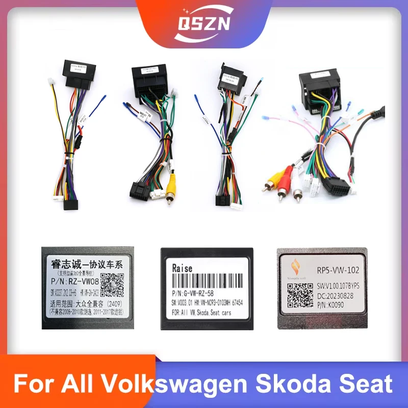 Canbus Box For Android Volkswagen Skoda Seat Golf 5/6/Polo/Passat/jetta/Tiguan/Touran DVD Car Player Raise VW-RZ-08 Wiring Cable