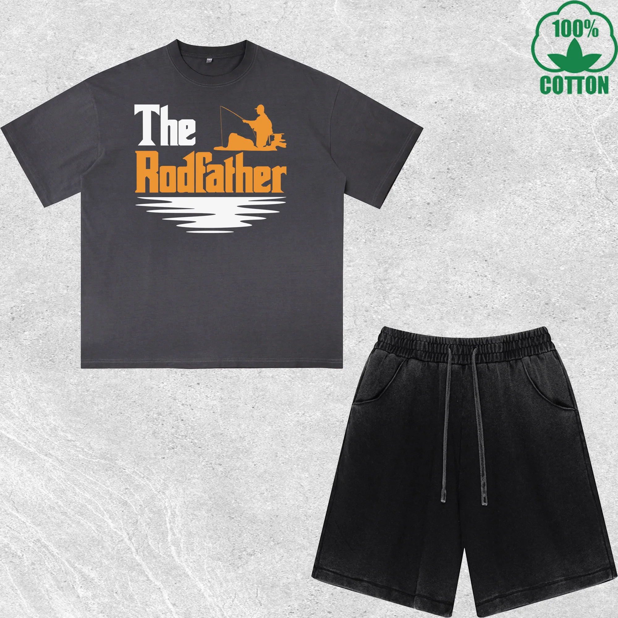 

The Rodfalher Printed Dirty Wash T-Shirt Shorts Set Multicolor Combo Loose Trendy Fashionable 100%Cotton