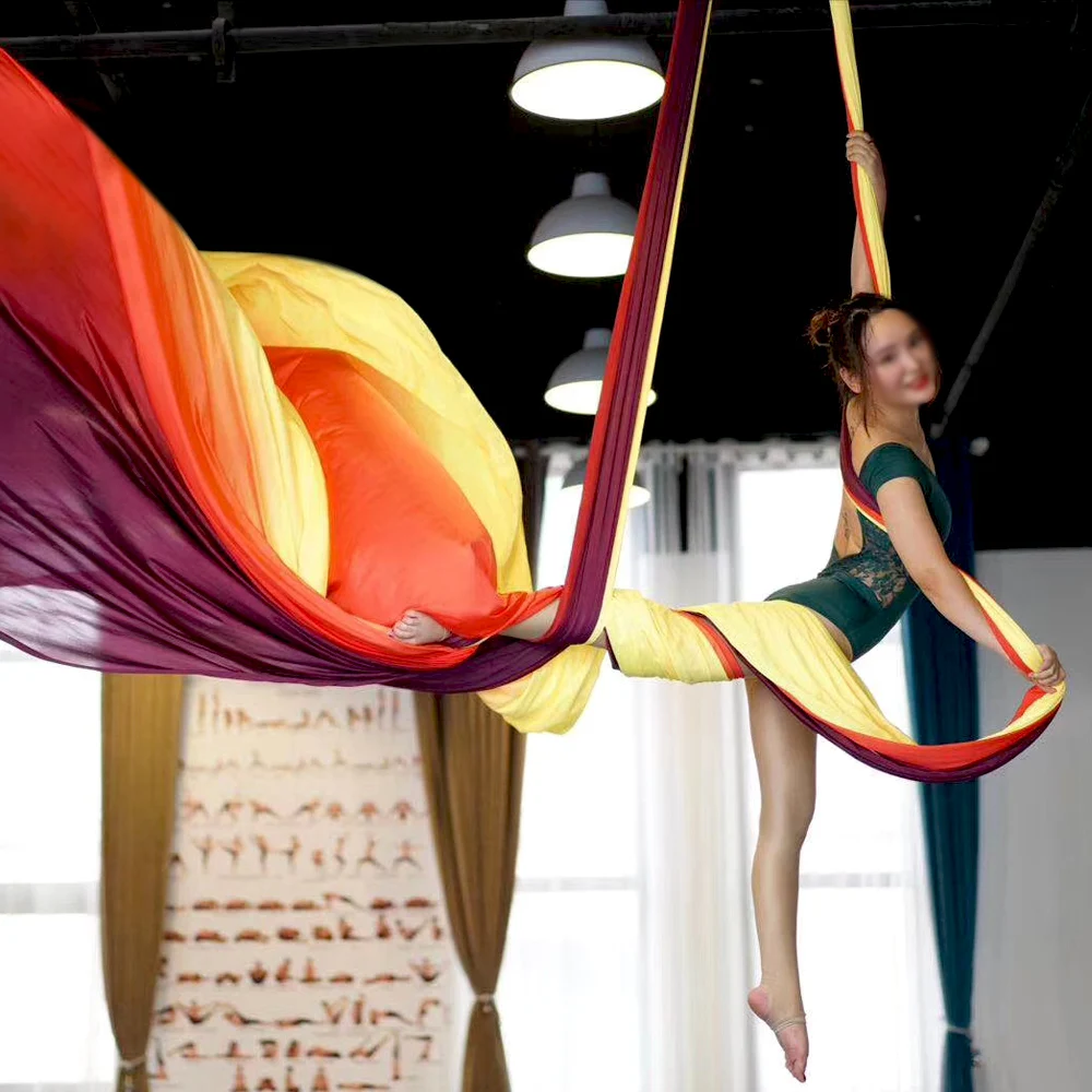 

8 Meters Aerial Silks Colorful Fabrics Aerial Yoga Hammock Fabrics Aerial Swing Anti Gravity Fitness Yoga Strap For Gym Home