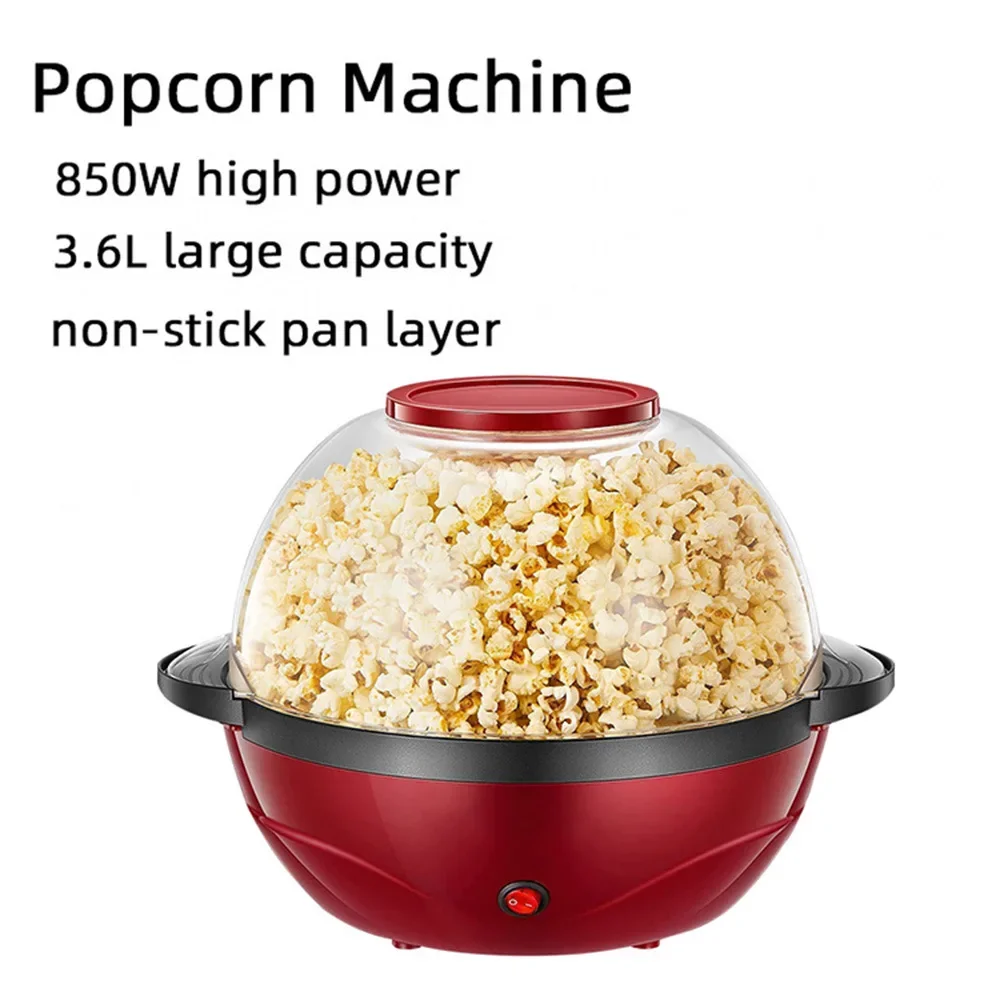 New Arrival 3.6L Small Electric Air Home Theater Popcorn Home Use Fully Automatic Popcorn Machine Nostalgia Mini Popcorn Machine