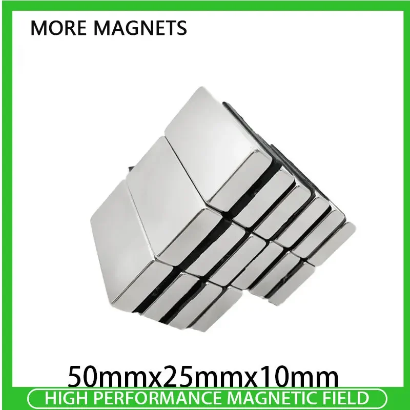 1/2/3/5PCS 50x25x5 50x25x25 50x30x20 50x50x2 50x50x10 50x50x25 mm Block Strong Neodymium Magnet Rare Earth Permanent Magnets