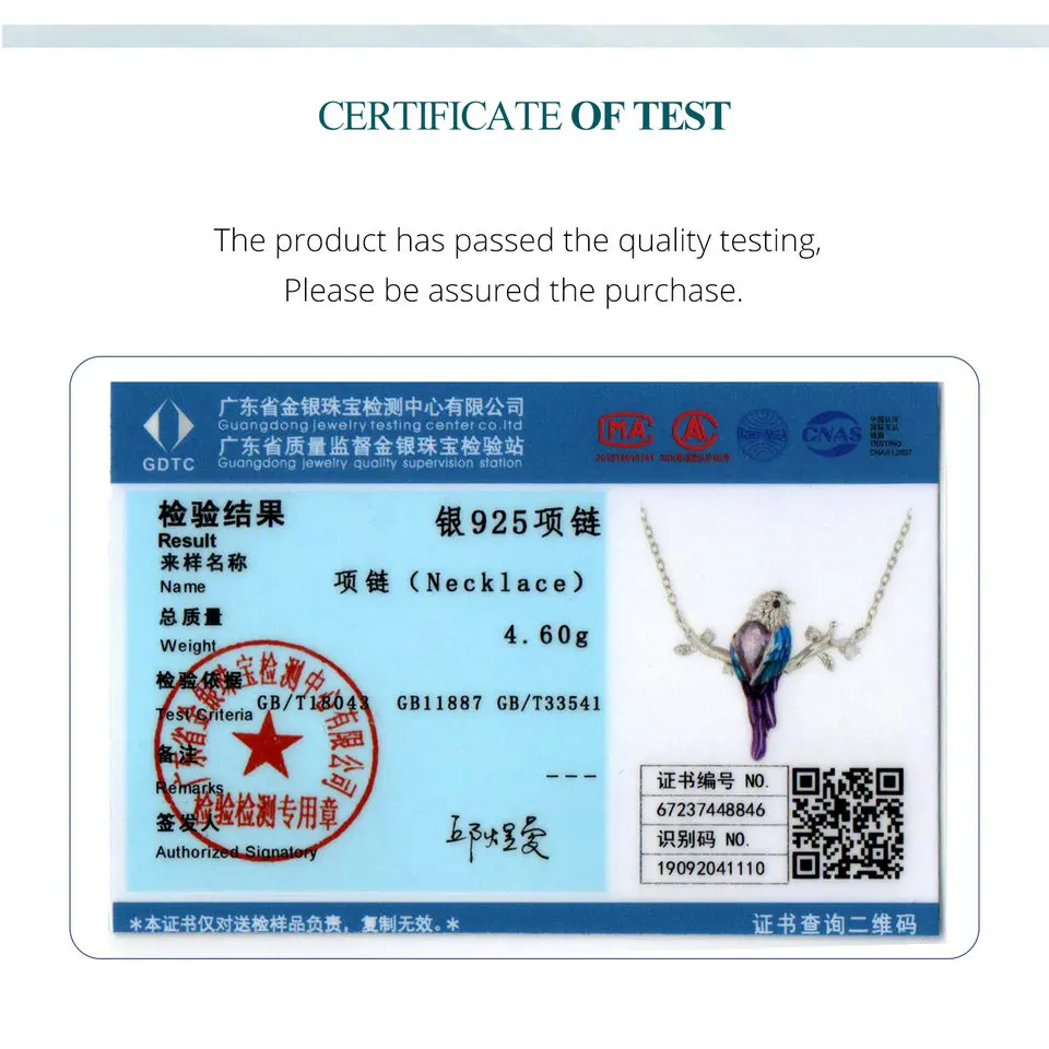 Bamoer-925 فضة قلادة مع الطيور قلادة للنساء ، لطيف الحيوان مجوهرات ، هدايا للمراهقين والفتيات