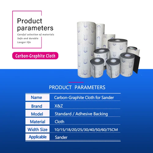 Imagen 2 del producto Tela de Grafito de 100/150/200/300 mm de Ancho, Tela de Carbono-Grafito para Lijadora, Resistente al Calor, para Cintas Abrasivas de Diamante y Almohadillas Lubricantes