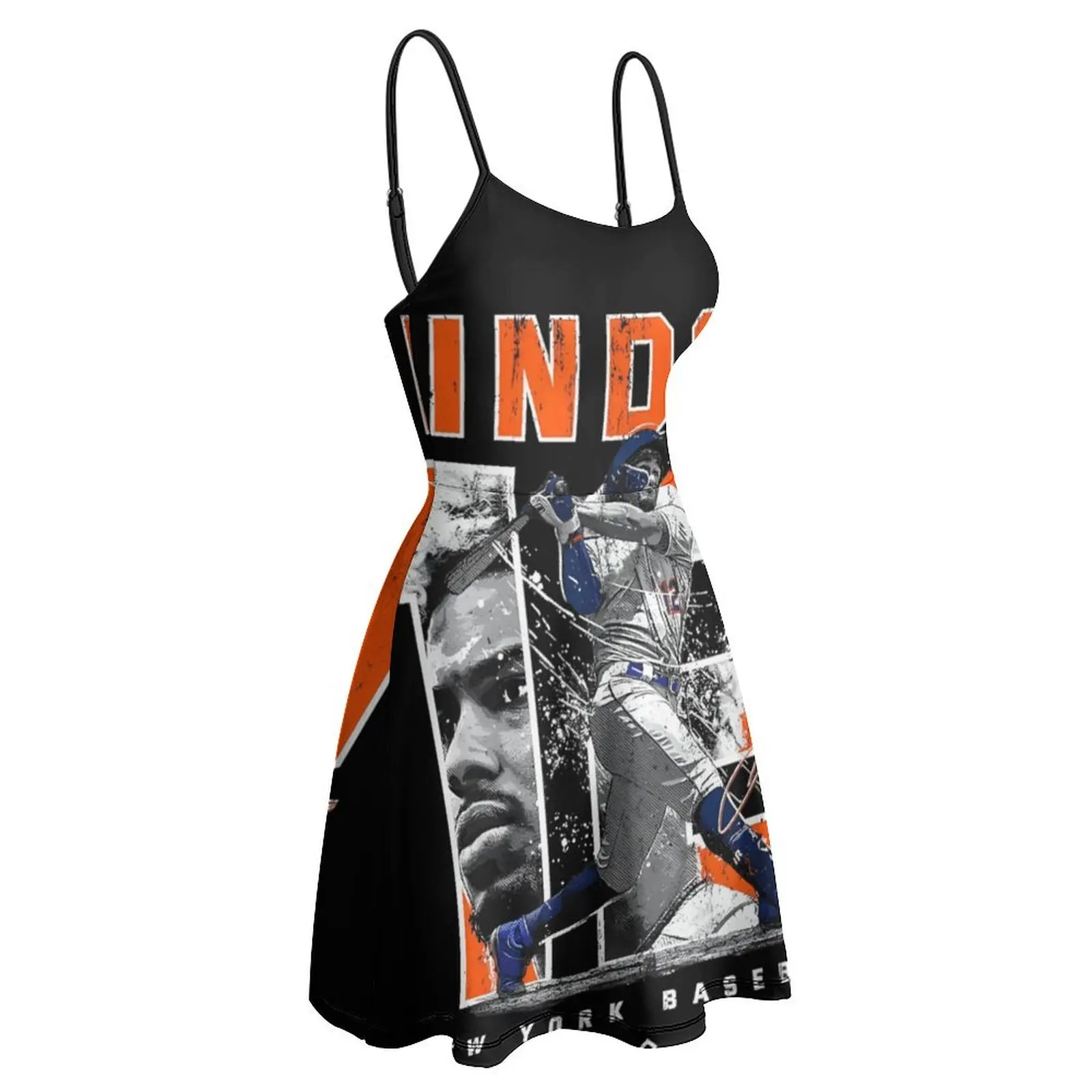 Sexy Lindor New York Baseball Art Women's Sling Dress Clubs Woman's Clothing Suspender Dress Creative