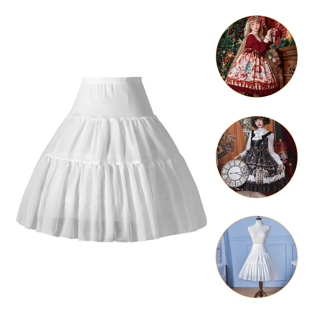 

1pc Fashion Women Tutu Underskirt Layered Bubble Skirt For Lolita Wedding Dress Puff Petticoat Adjustable Steel Ring