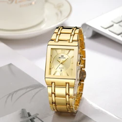 Top brand luxury watch for men rectangular quartz clock alloy watches business party men for watch gift men watch Relogio Homem