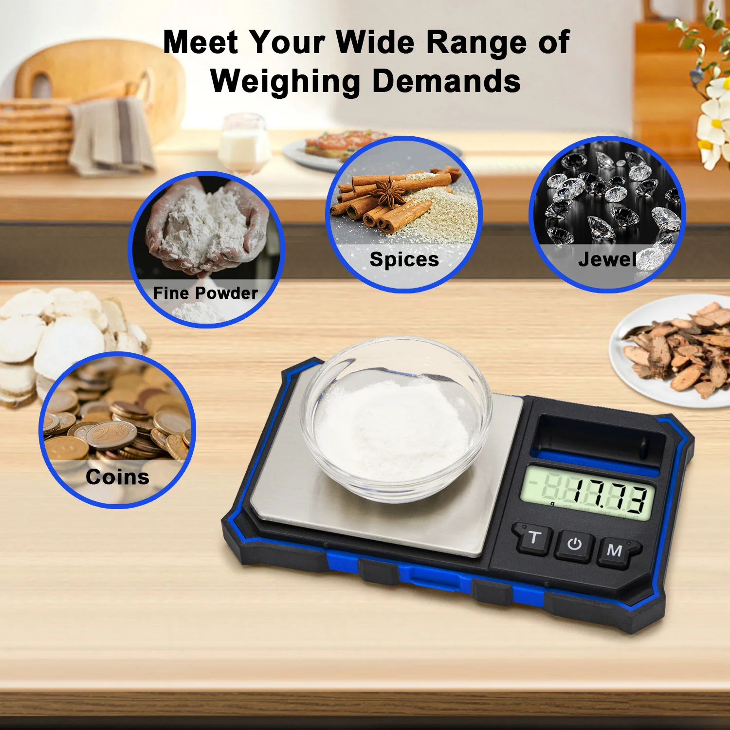 Gram Scale Digital Pocket Scale 200g/0.01g Small Digital Scale Jewelry Scale with 50g Calibration weight Kitchen Scale