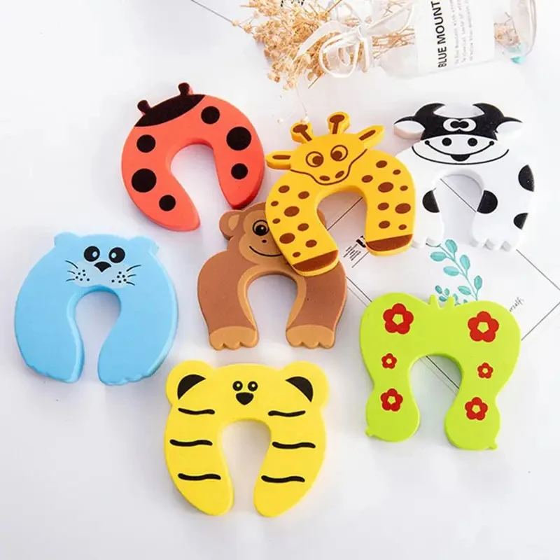 1/2/3/4Pcs Office Home EVA Foam Safety Creative Cartoon Door Stopper Protector Finger Pinch Guard Door Stop