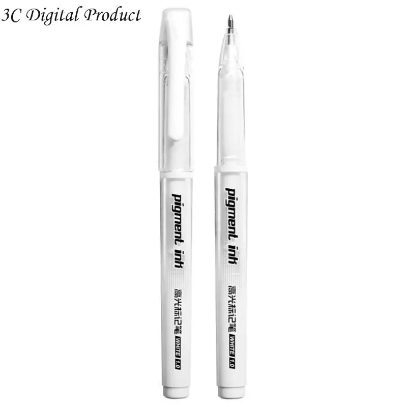 قلم جل القلم المرتفع قلم 1 مم قلم لبطانة فاخرة للرسم الفني رسم اليومية سكرابوكينغ فضية بيضاء أو ذهبية Q84A