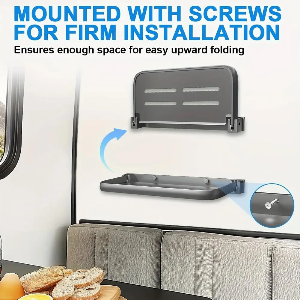 

RV Folding Wall Rack For Toiletries Cosmetics Tableware Wall Mounted Organizer Rack Car RVs Accessories V9G8