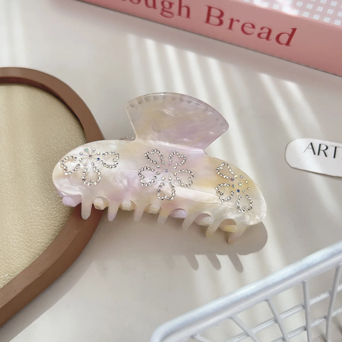 

Luxury Updo Clip French Floral Crystal Rhinestone Heavy Craft Hair Claw Women