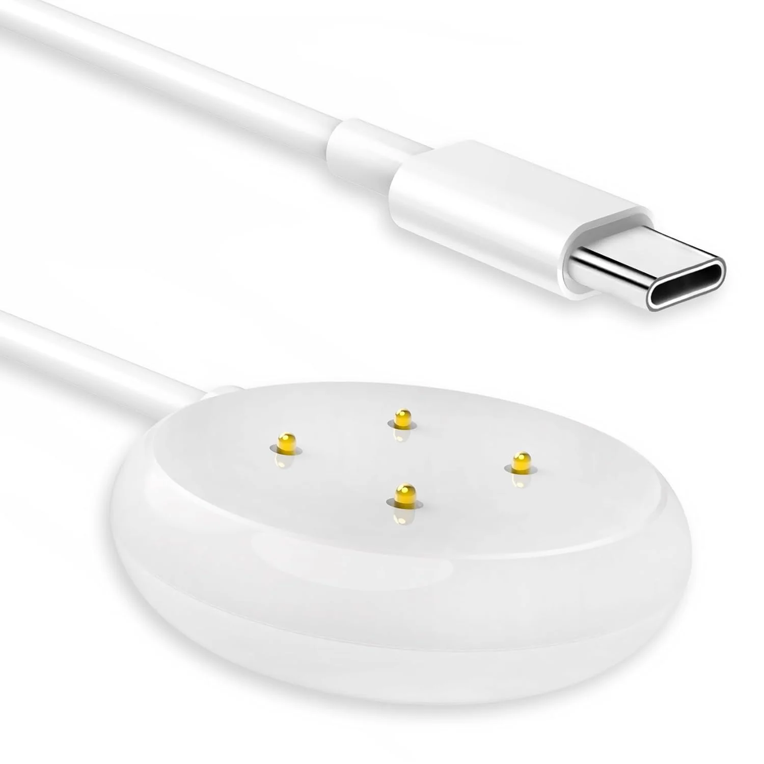 Ersatzladegerät für Google Pixel Watch2/3 USB-C Smartwatch Ladegerät Ladekabel Weiß