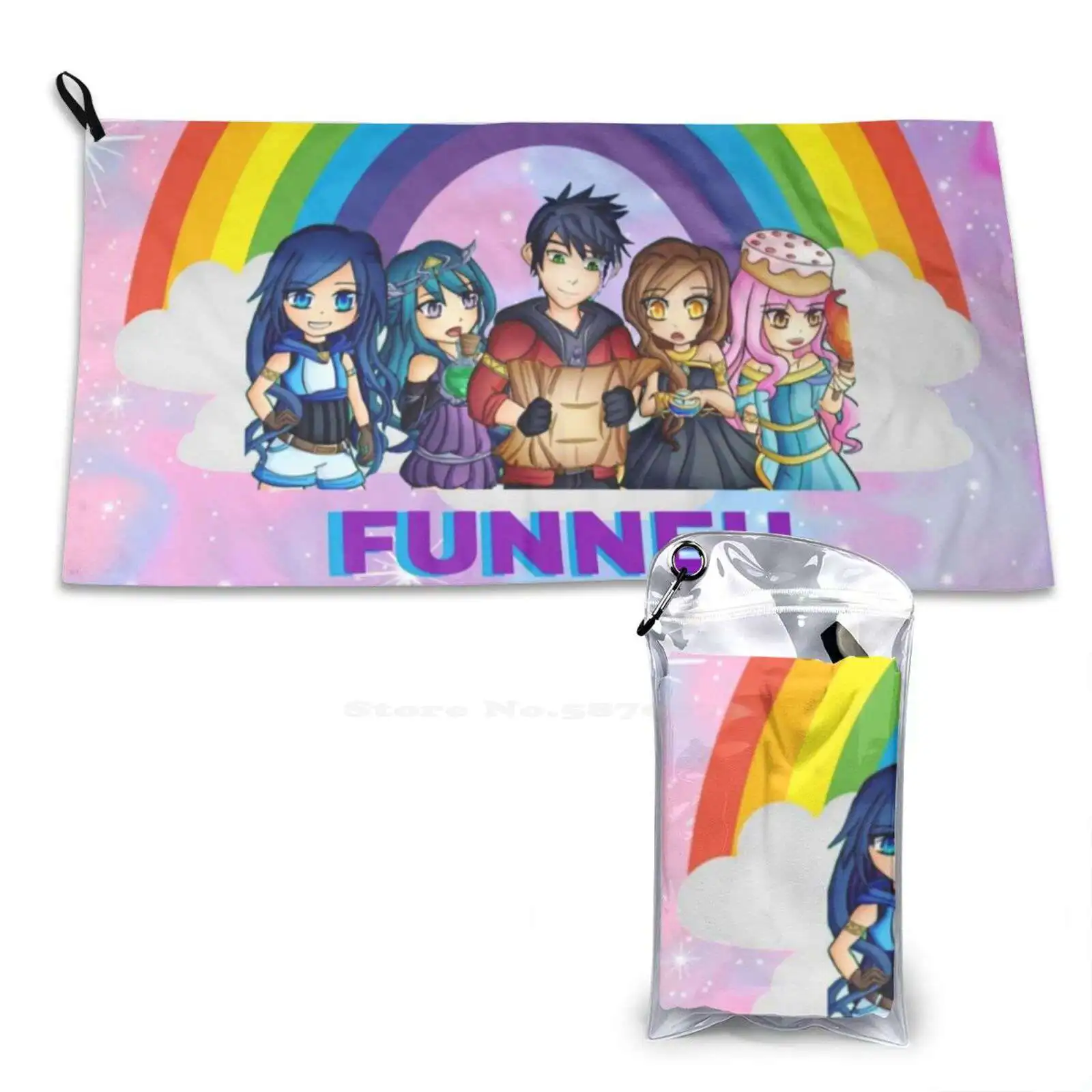 Itsfunneh Krew Game Soft Towel Quick Dry Beach Towel Its Funneh Gamer Gaming Alia Bloxburg Lachlanbeam Izza Place Fashion